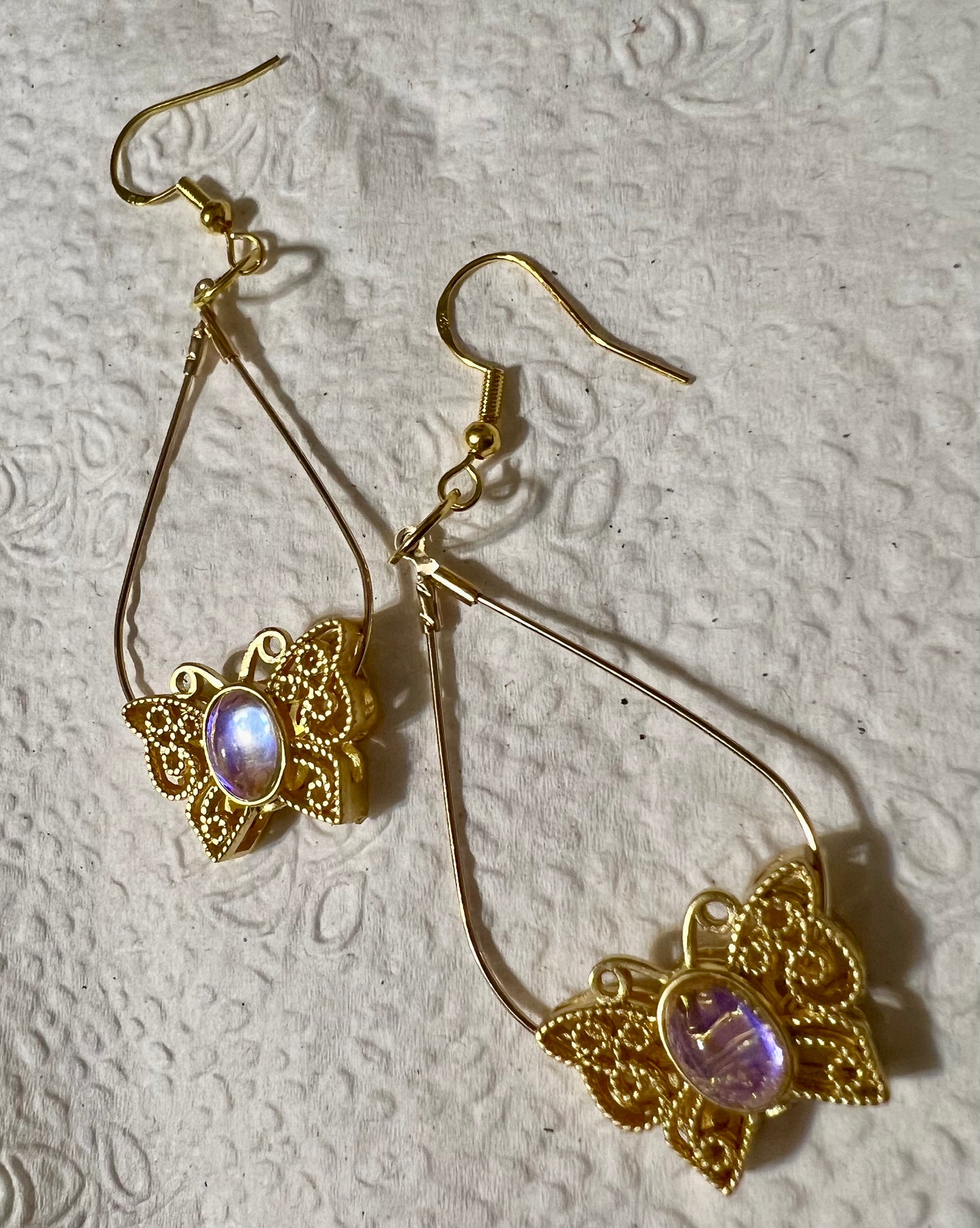 Golden butterfly earrings