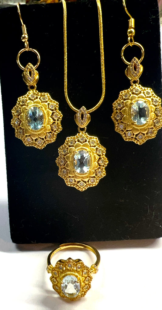 Blue topaz jewelry set