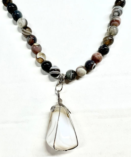 Botswana agate bracelet/necklace set