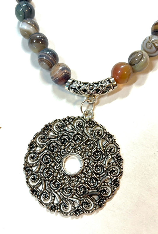 Botswana agate necklace/bracelet set